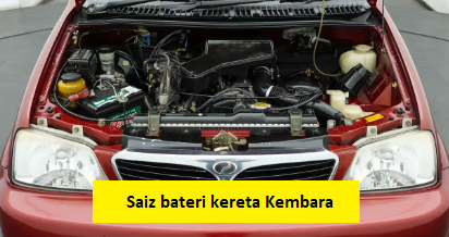 saiz bateri kereta kembara