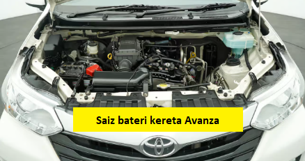 saiz bateri kereta avanza