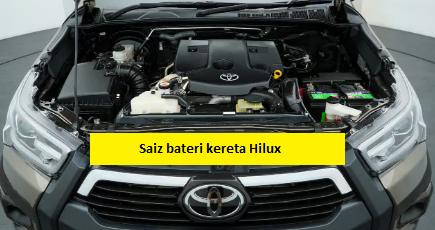 saiz bateri kereta hilux