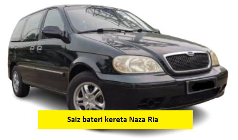 saiz bateri kereta naza ria